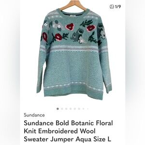 Sundance Women's Botanic Floral Sweater - Green and Red